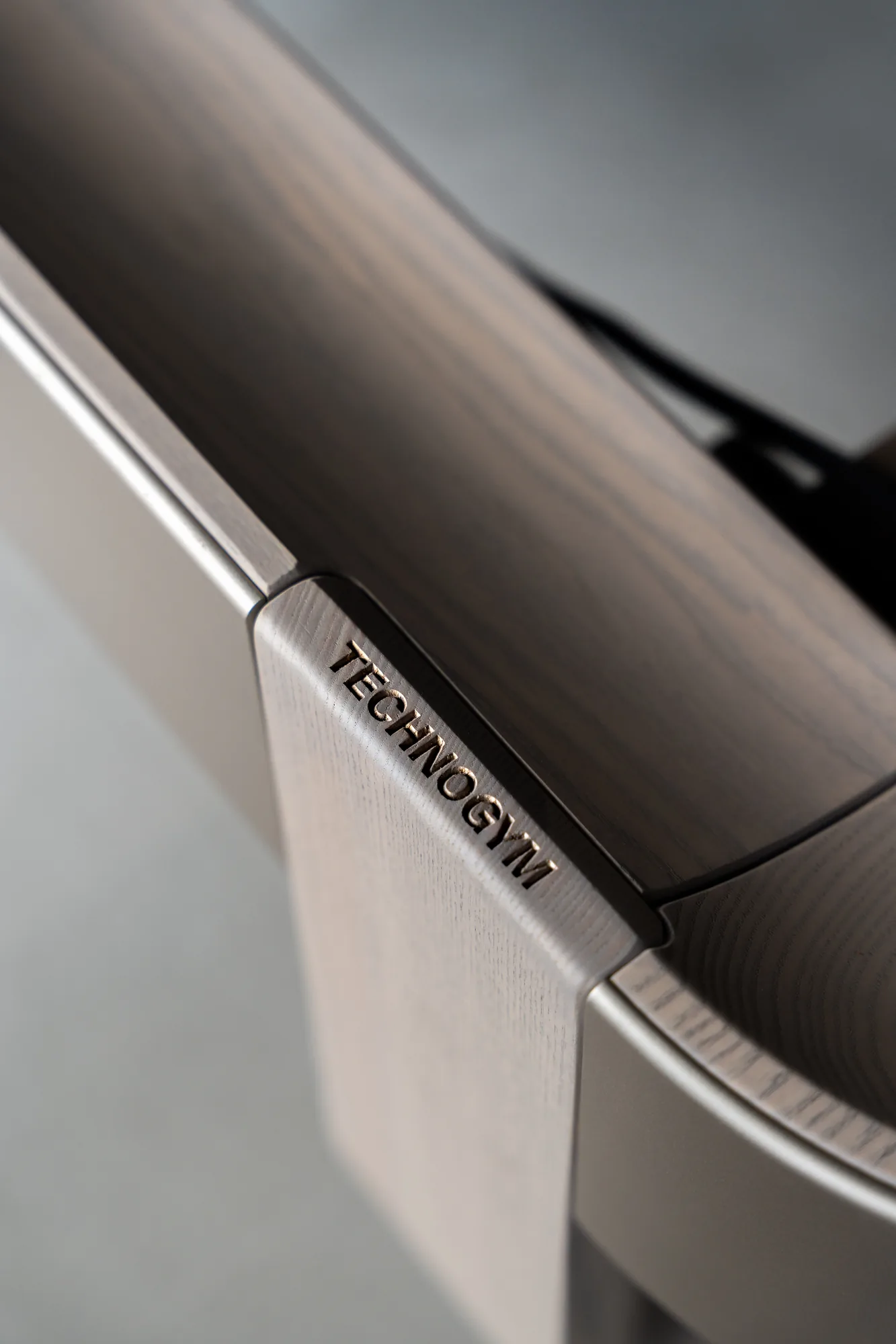 Close-up of the Technogym logo on premium equipment at ONE PULS